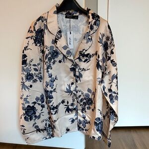 NWT Nasty Gal | Pale Pink with purple and black floral Pajama Top